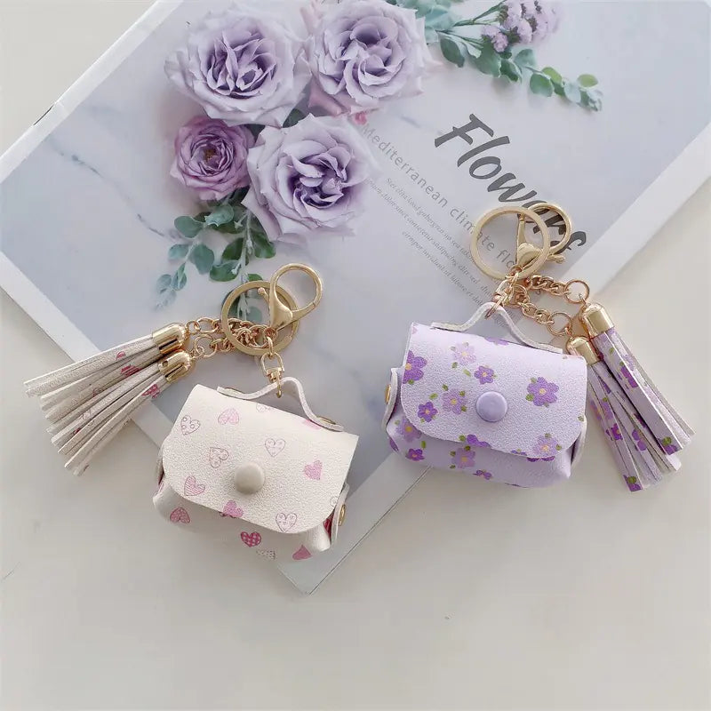 AirPods Elegant Leather Case Keychain