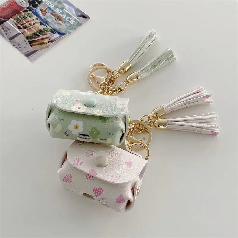 AirPods Elegant Leather Case Keychain