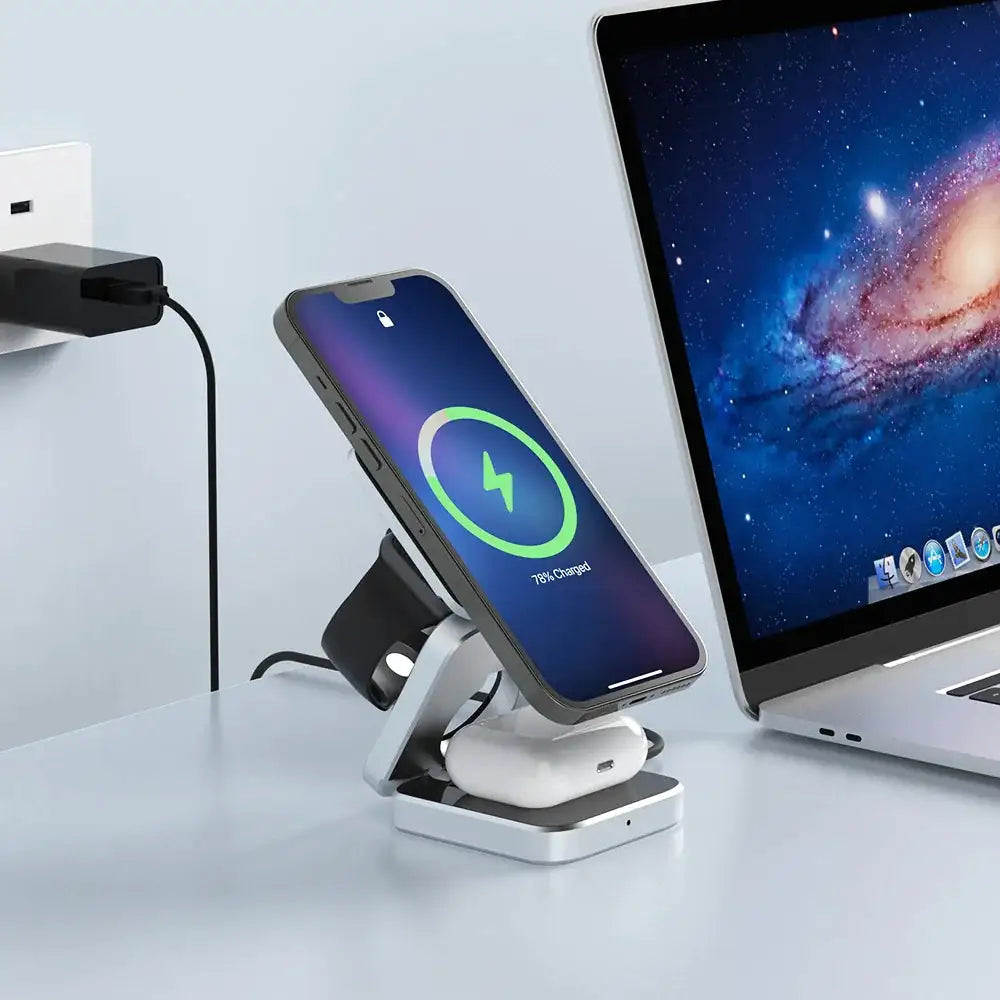 3-In-1 Magnetic Wireless Charging Station for iPhone and AirPods
