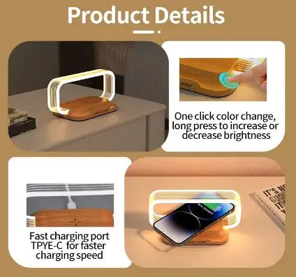 Sleek Wireless Charging Lamp Stand