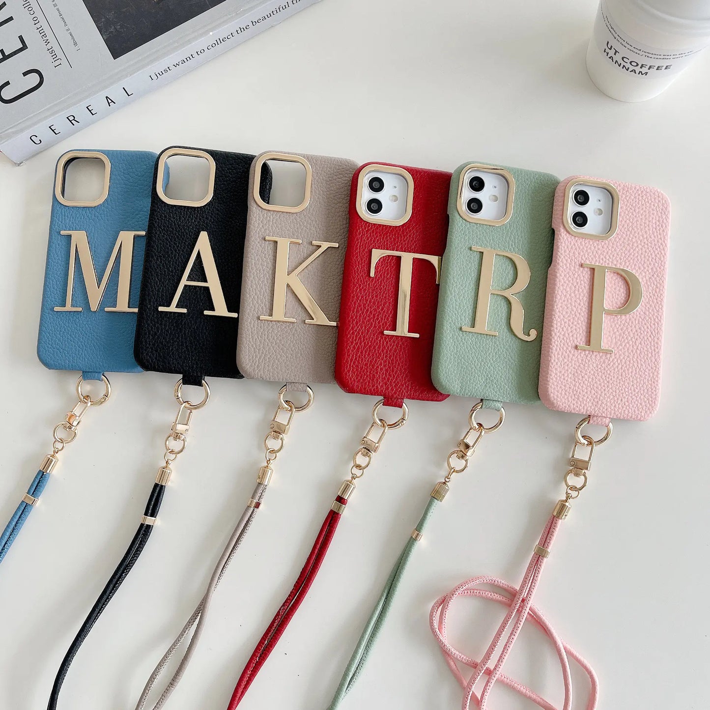 Luxe Strap PU Leather Case for iPhone 14/15