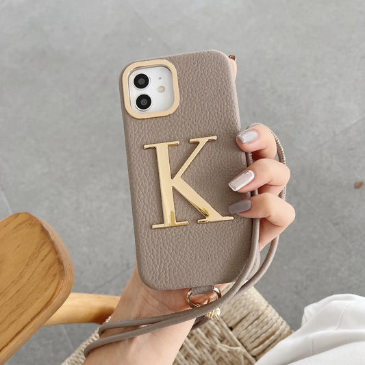 Luxe Strap PU Leather Case for iPhone 14/15