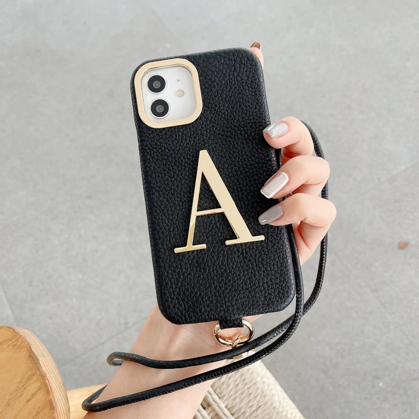Luxe Strap PU Leather Case for iPhone 14/15